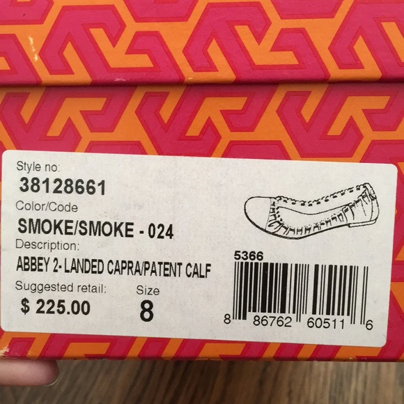 Tory Burch size 8 Abbey leather flats in smoke - Picture 7 of 7